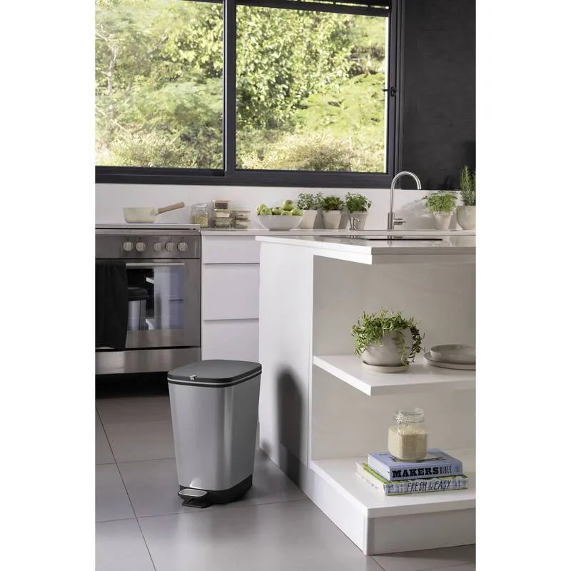 B-Ware CHIC BIN STYLE Mülleimer 25L Silber Kunststoff Curver