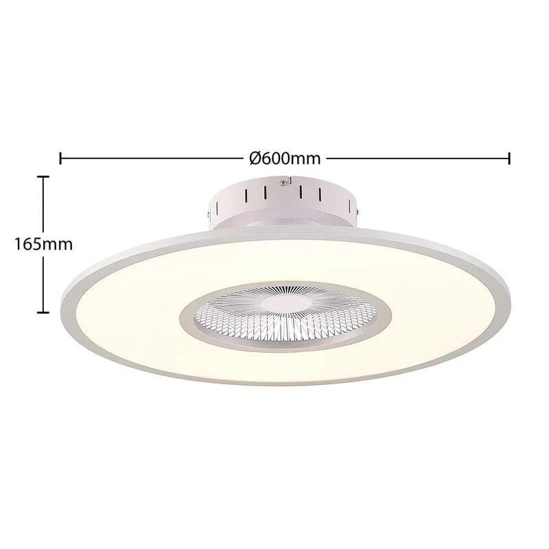 B-Ware Lindby Deckenventilator Romea LED Ventilator Lampe dimmbar silber Ø60cm 16,5cm