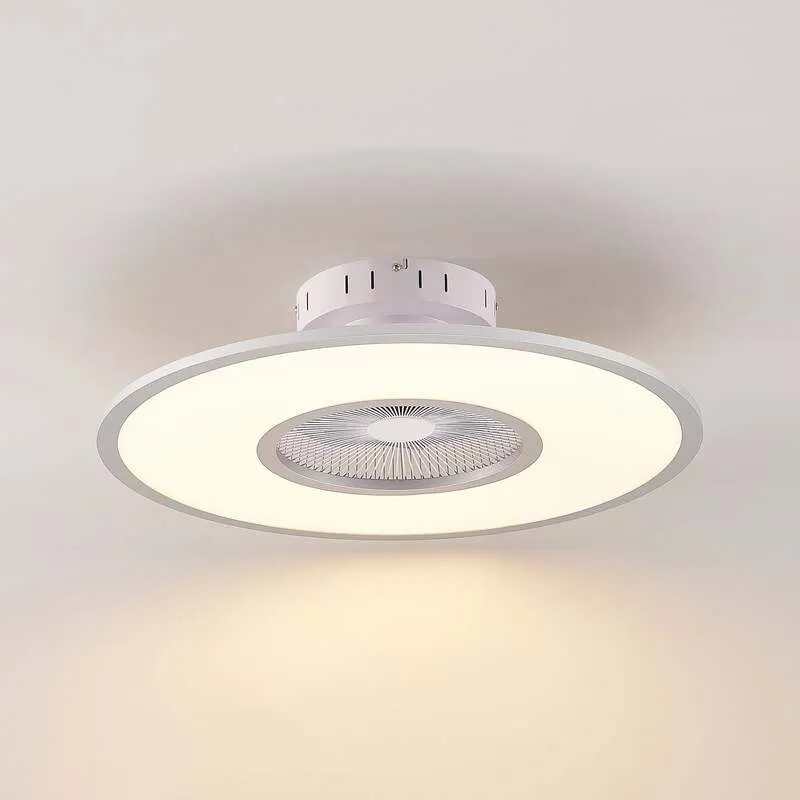 B-Ware Lindby Deckenventilator Romea LED Ventilator Lampe dimmbar silber Ø60cm 16,5cm