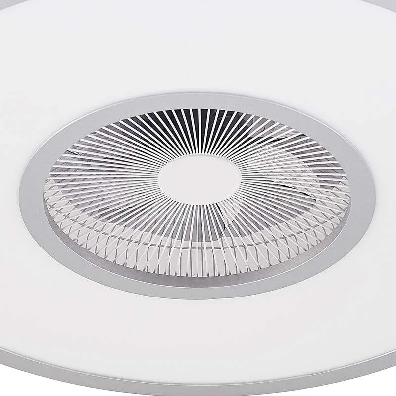 B-Ware Lindby Deckenventilator Romea LED Ventilator Lampe dimmbar silber Ø60cm 16,5cm