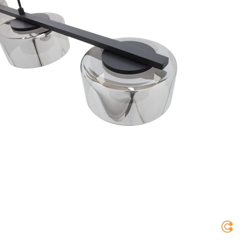 B-Ware Paul Neuhaus Pendelleuchte Hängelampe LED Rika Glas Schwarz dimmbar