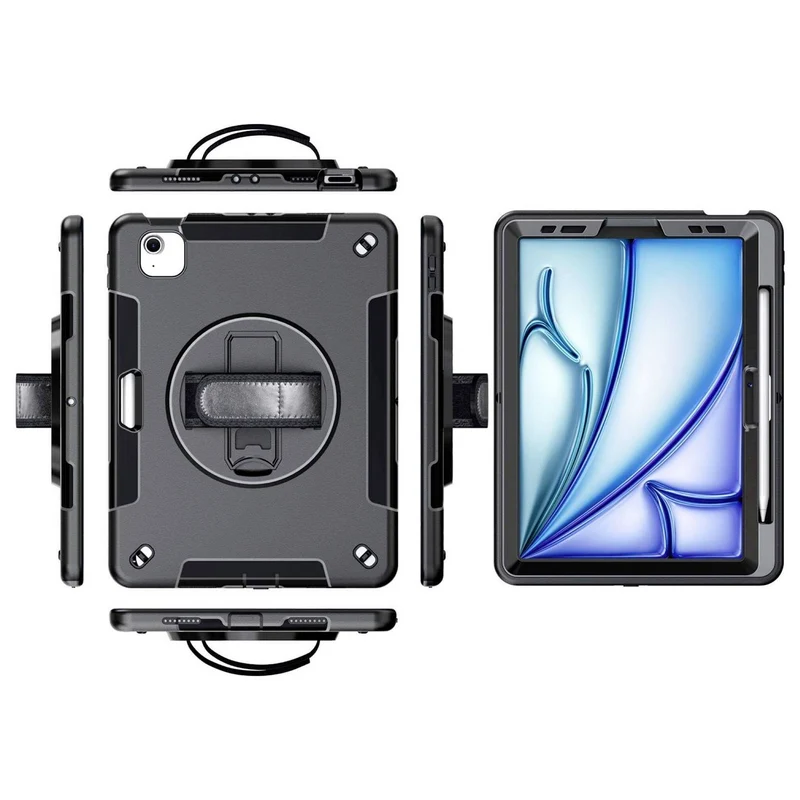 B-Ware honju Tablet-Cover Hülle Apple iPad Air 13 Grau Handschlaufe Back Cover
