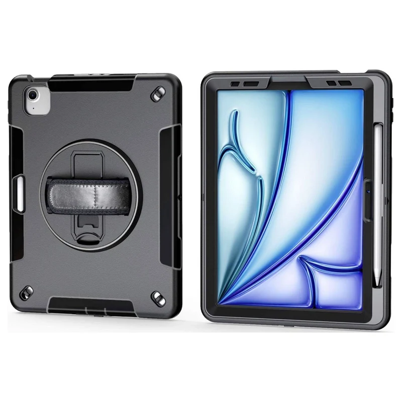 B-Ware honju Tablet-Cover Hülle Apple iPad Air 13 Grau Handschlaufe Back Cover