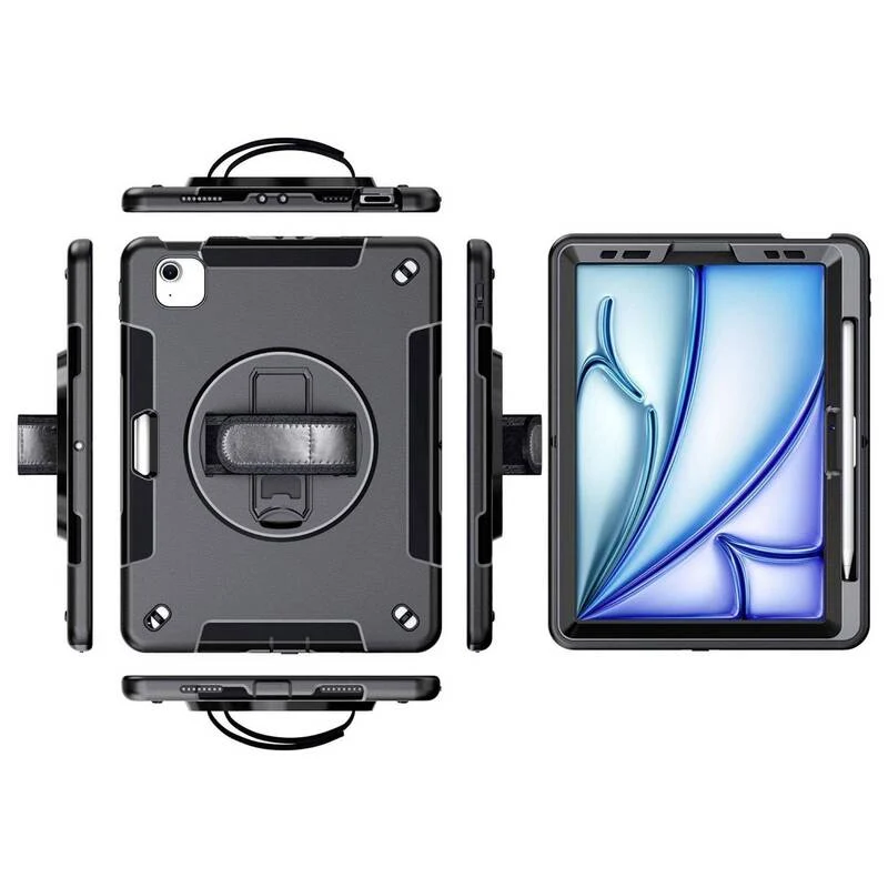 B-Ware honju Tablet-Cover Hülle Apple iPad Air 13 Grau Handschlaufe Back Cover