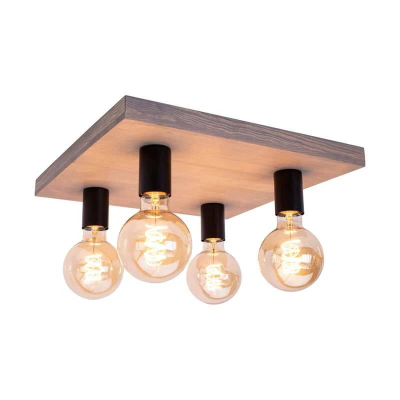 B-Ware Envostar Deckenleuchte Deckenlampe Lobo Kiefer Grau Schwarz Lampe Beleuchtung