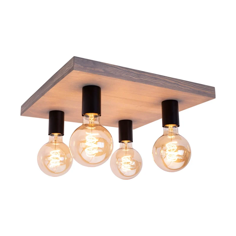 B-Ware Envostar Deckenleuchte Deckenlampe Lobo Kiefer Grau Schwarz Lampe Beleuchtung