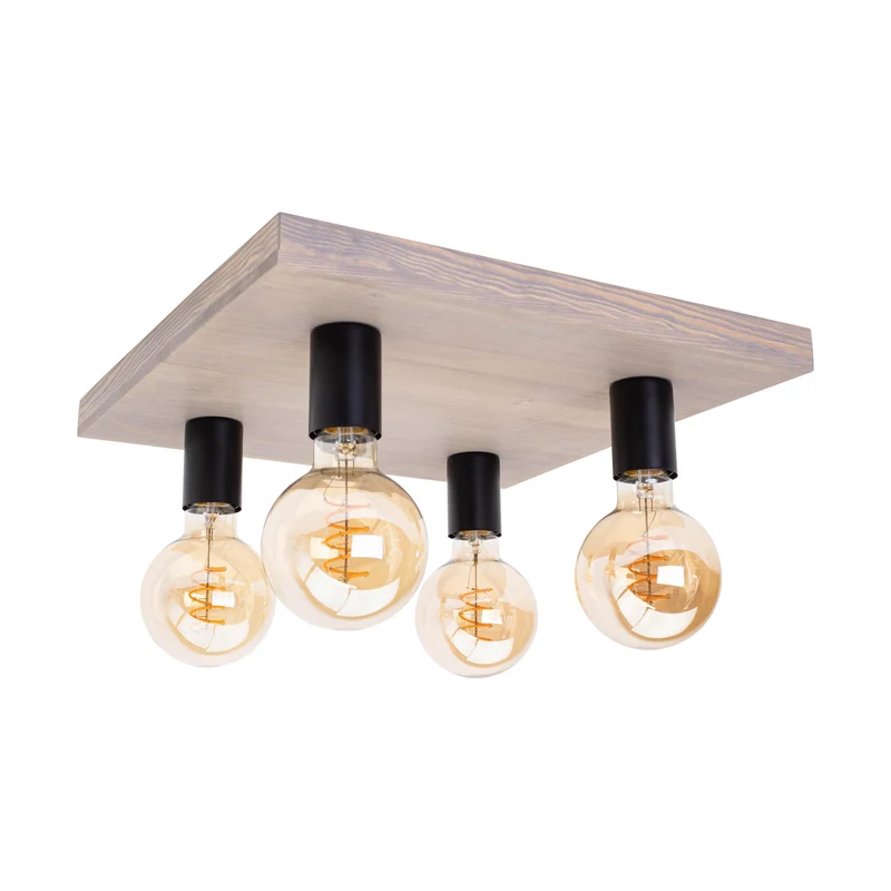 B-Ware Envostar Deckenleuchte Deckenlampe Lobo Kiefer Grau Schwarz Lampe Beleuchtung