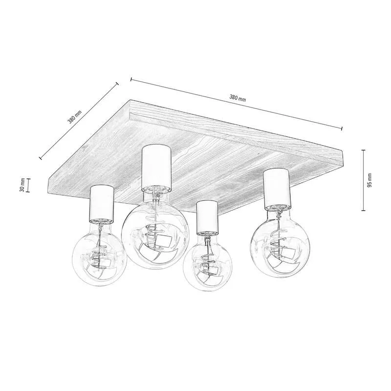 B-Ware Envostar Deckenleuchte Deckenlampe Lobo Kiefer Grau Schwarz Lampe Beleuchtung