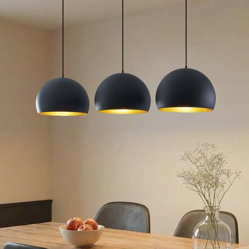 B-Ware Lindby Pendellampe Hängeleuchte Tarjei 146cm schwarz gold Metall SIEHE TEXT/FOTO