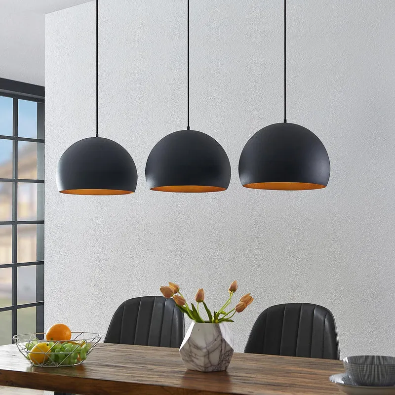 B-Ware Lindby Pendellampe Hängeleuchte Tarjei 146cm schwarz gold Metall SIEHE TEXT/FOTO