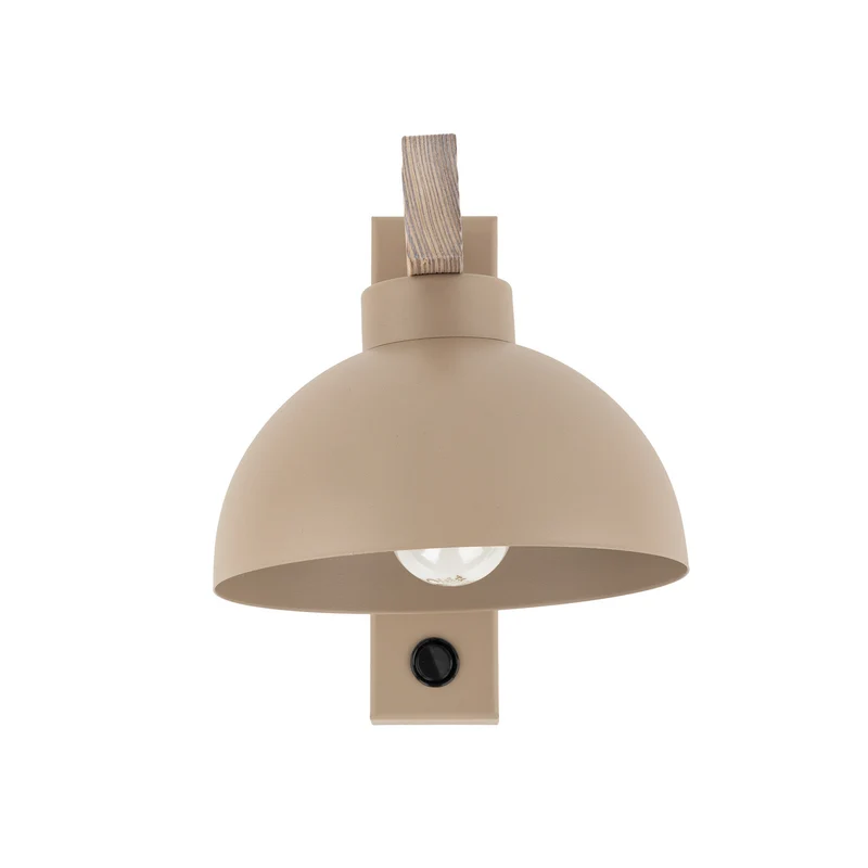 B-Ware Wandleuchte Wandlampe Oslo sandfarben Metall Leuchte Lampe Licht mit Schalter