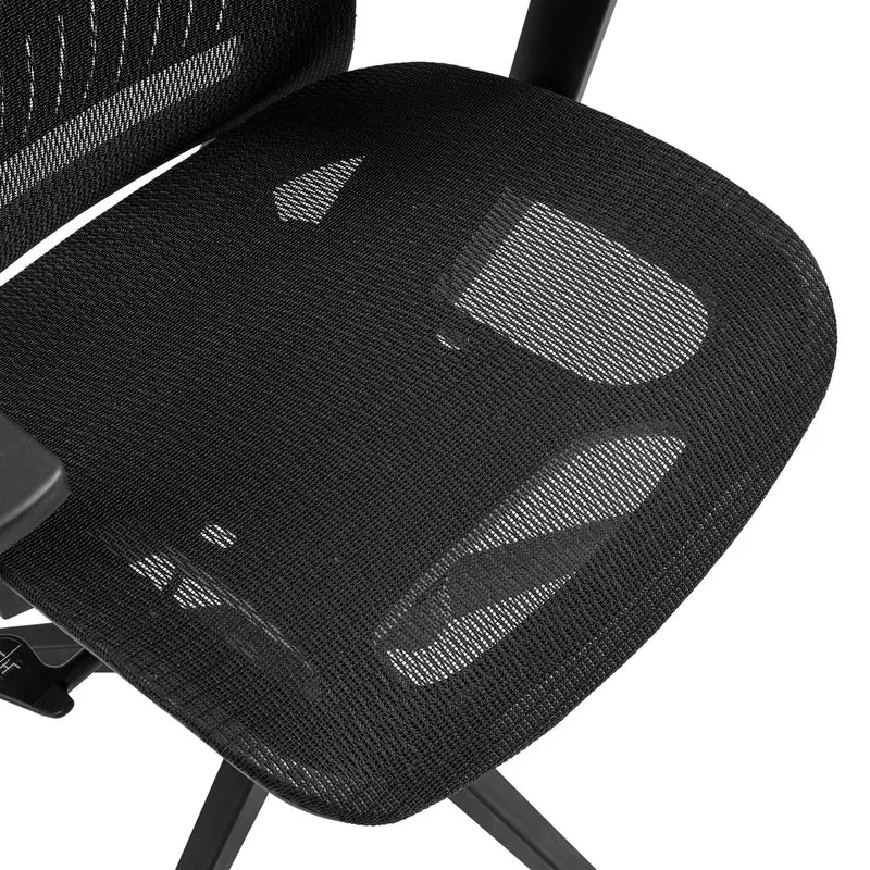 B-Ware MyBuero Bürostuhl Drehstuhl Schreibtischstuhl Netz Air Port 2 Armlehnen Schwarz