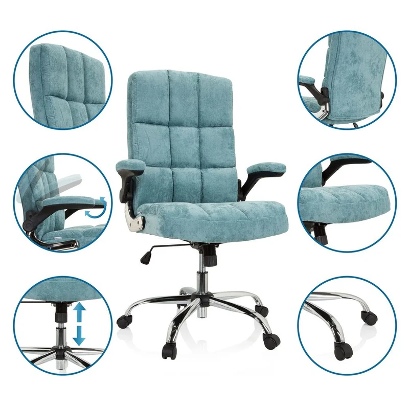 B-Ware Schreibtisch Bürostuhl Chefsessel RELAX WD 100 Drehstuhl blau/mint SIEHE TEXT