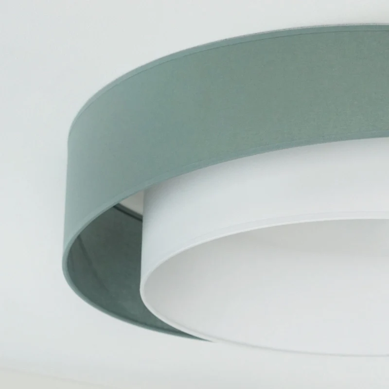 B-Ware Luneta Deckenleuchte Lampe LED Textil grün weiß Fernbedienung dimmbar 60 cm62