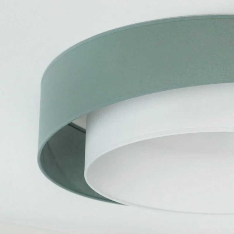 B-Ware Luneta Deckenleuchte Lampe LED Textil grün weiß Fernbedienung dimmbar 60 cm62