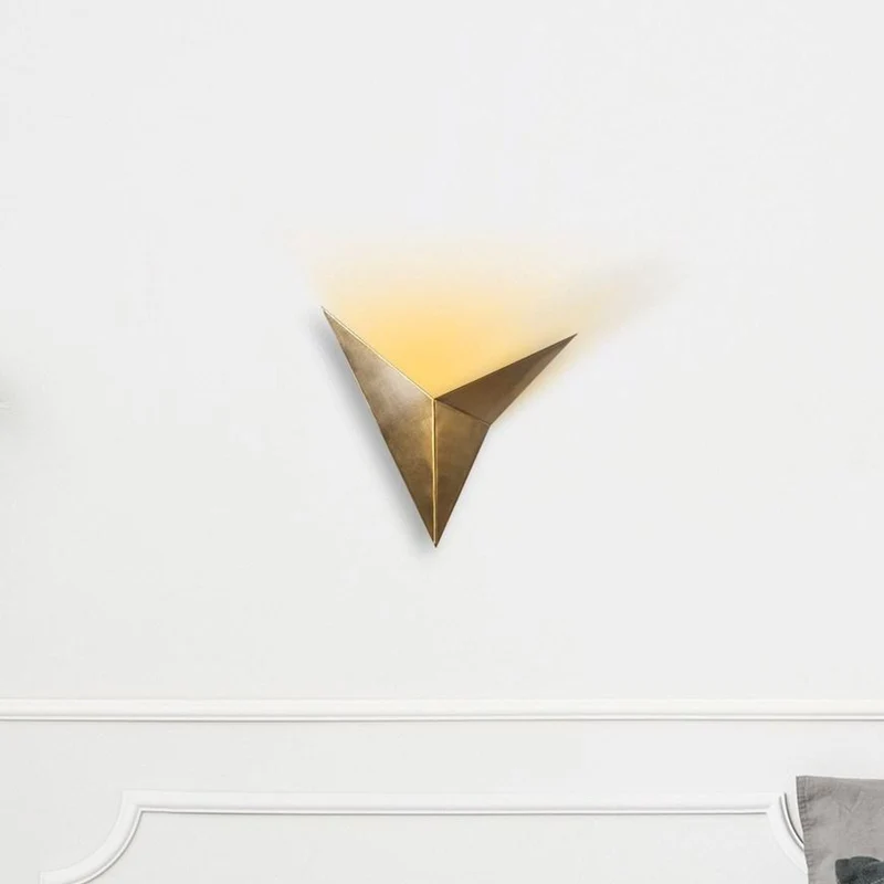 B-Ware Wandleuchte Wandlampe Bird 3203 Metall Gold Antik Dreieckig Leuchte G9 LED Lampe