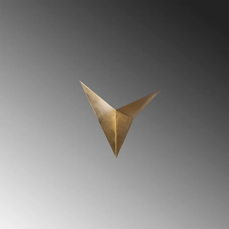 B-Ware Wandleuchte Wandlampe Bird 3203 Metall Gold Antik Dreieckig Leuchte G9 LED Lampe