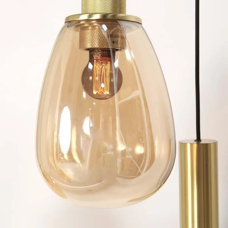 B-Ware Steinhauer Hängeleuchte Reflexion 9-flammig LED Pendelleuchte dimmbar messing