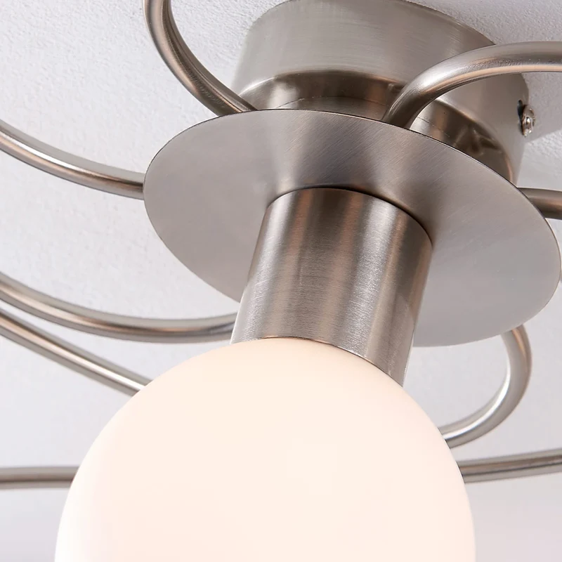 B-Ware Lindby Deckenlampe Deckenleuchte Ciala 7-flg LED Glas Metall nickel E14 weiß129
