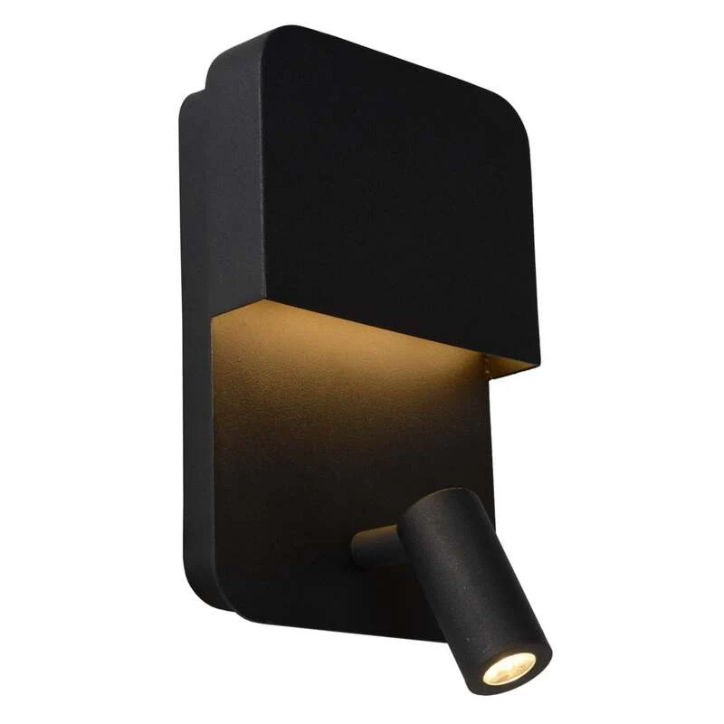 B-Ware Lucide LED-Wandleuchte Boxer Wandleuchte schwarz Wandlicht Bilderleuchte Spot