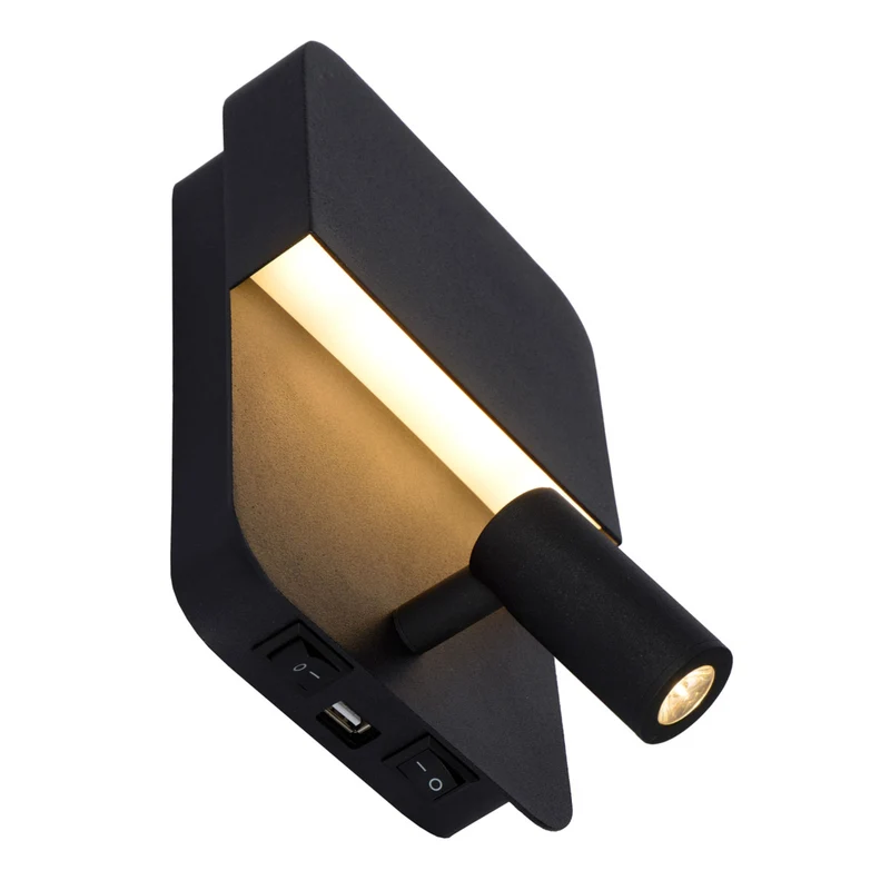 B-Ware Lucide LED-Wandleuchte Boxer Wandleuchte schwarz Wandlicht Bilderleuchte Spot