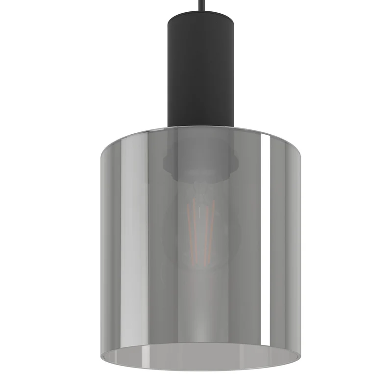B-Ware Eglo Pendelleuchte Hängelampe Glas schwarz Lampenschirm Leuchte E27 Gorosiba