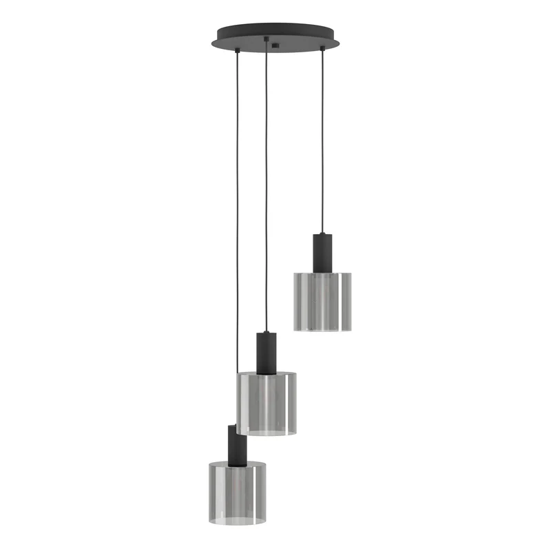 B-Ware Eglo Pendelleuchte Hängelampe Glas schwarz Lampenschirm Leuchte E27 Gorosiba