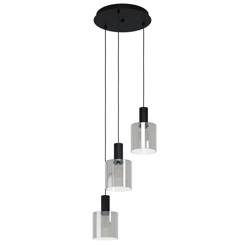 B-Ware Eglo Pendelleuchte Hängelampe Glas schwarz Lampenschirm Leuchte E27 Gorosiba
