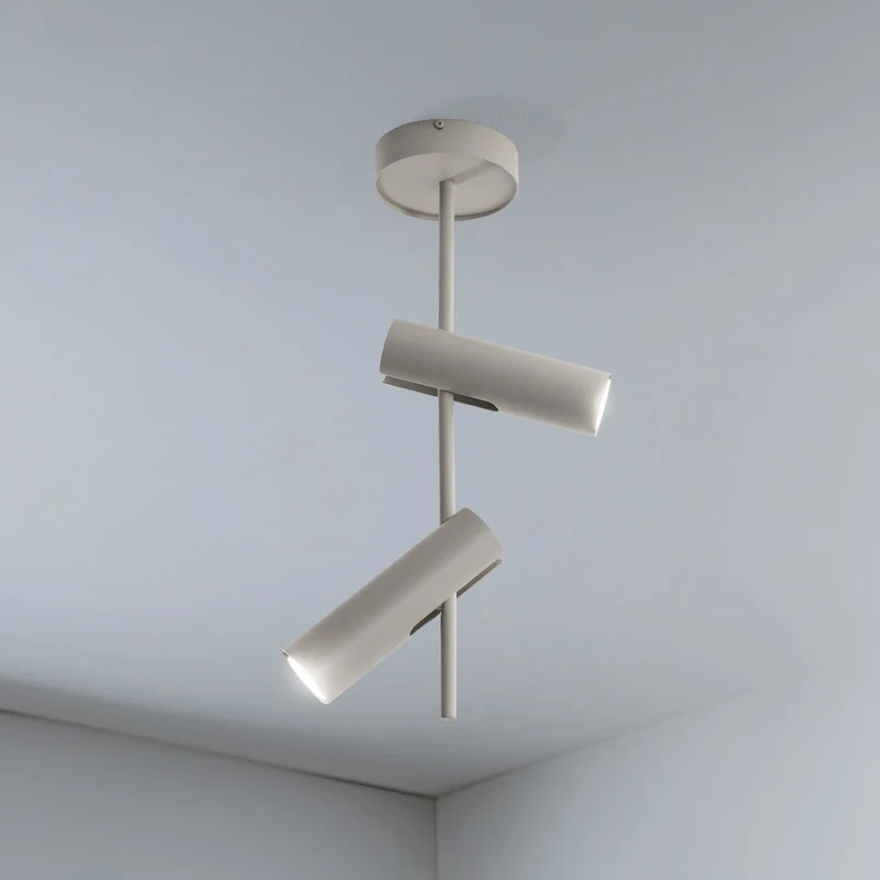 B-Ware Deckenspot Leda Deckenleuchte Spot taupe Stahl 2-flammig 55 cm GU10 LED Lampe