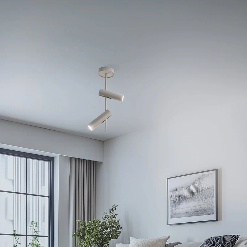 B-Ware Deckenspot Leda Deckenleuchte Spot taupe Stahl 2-flammig 55 cm GU10 LED Lampe