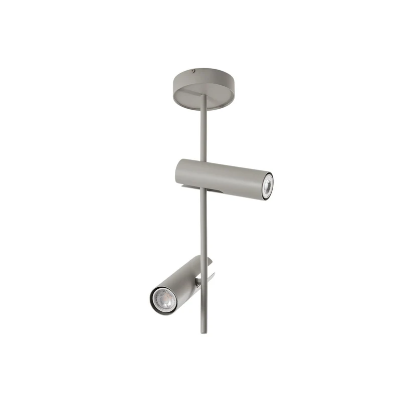 B-Ware Deckenspot Leda Deckenleuchte Spot taupe Stahl 2-flammig 55 cm GU10 LED Lampe