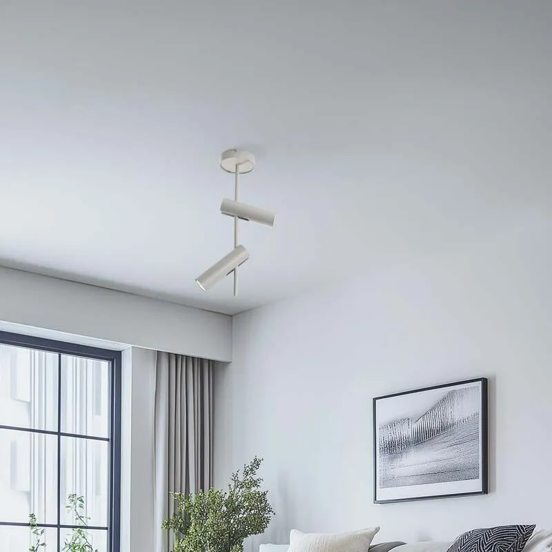 B-Ware Deckenspot Leda Deckenleuchte Spot taupe Stahl 2-flammig 55 cm GU10 LED Lampe