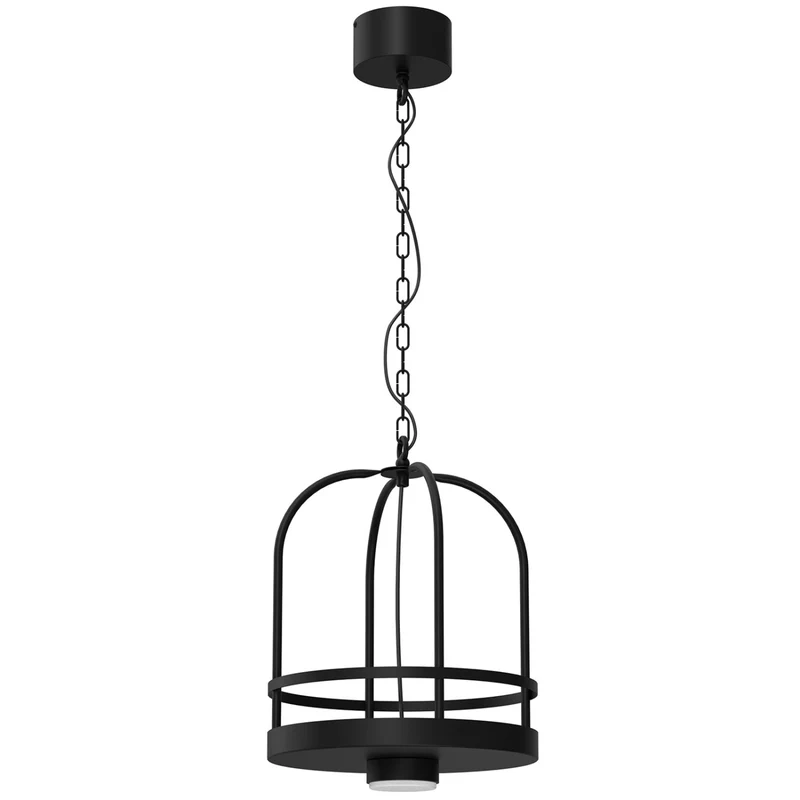 B-Ware Luminex Pendelleuchte Hängelampe ZONA rund Schwarz Ablage Pflanze Stahl GX53 LED