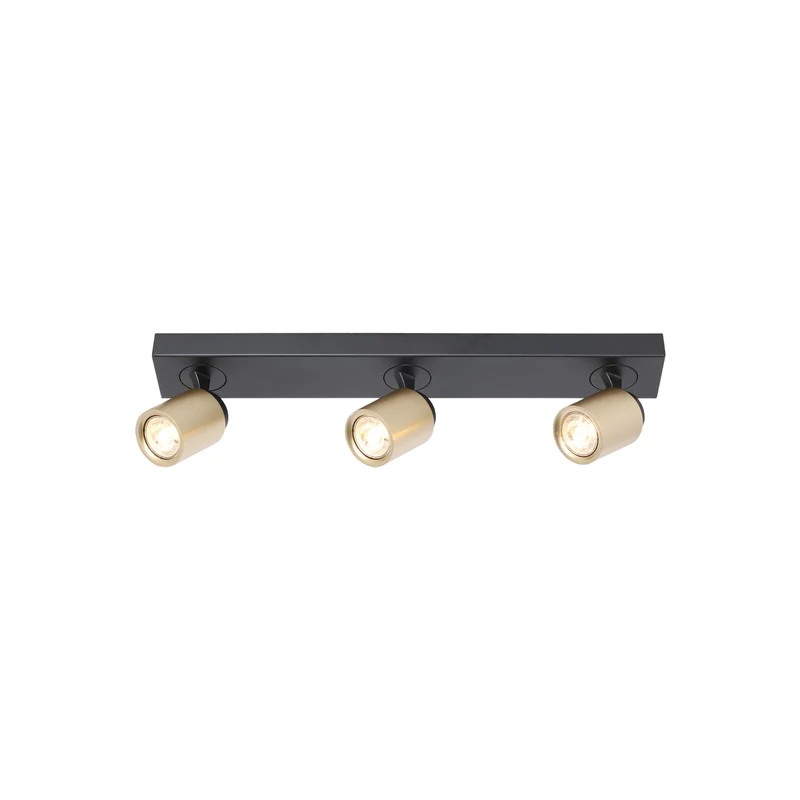 B-Ware freelight Deckenstrahler Deckenleuchte Spot Lampe Schwarz Gold Metall 61 cm