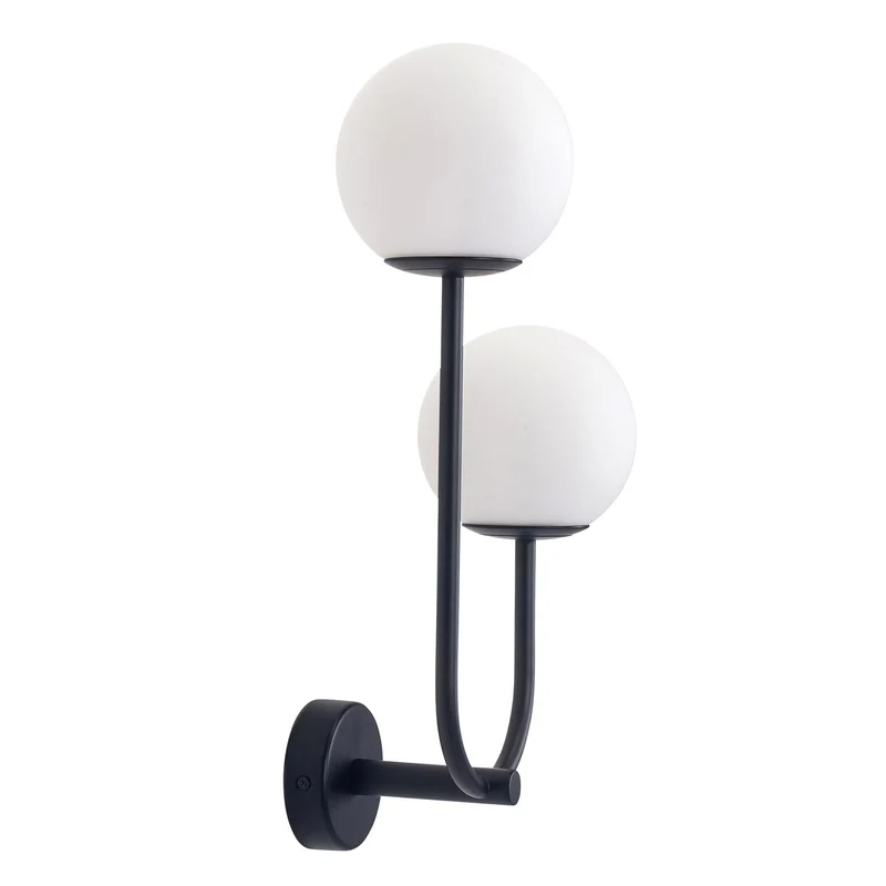 B-Ware Forlight Wandlampe Leuchte Sfera Double schwarz Glas Breite 23 cm