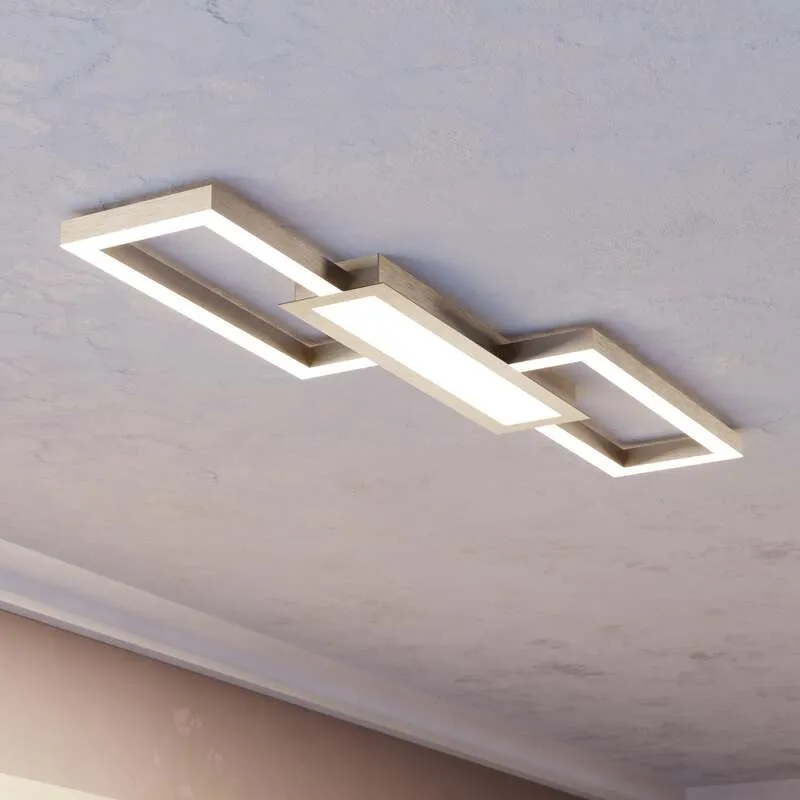 B-Ware Eglo Deckenleuchte Lampe LED Monirote Fernbedienung Nickel Aluminium 78 cm