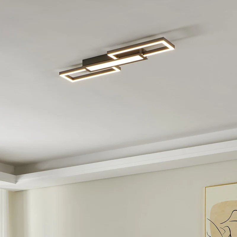 B-Ware Eglo Deckenleuchte Lampe LED Monirote Fernbedienung Nickel Aluminium 78 cm