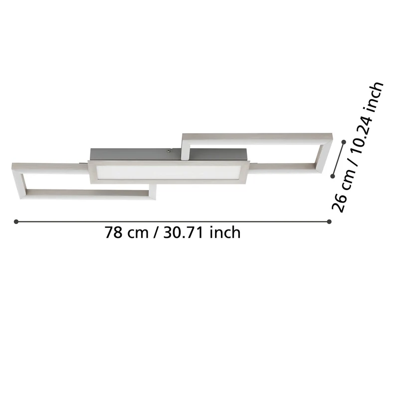 B-Ware Eglo Deckenleuchte Lampe LED Monirote Fernbedienung Nickel Aluminium 78 cm