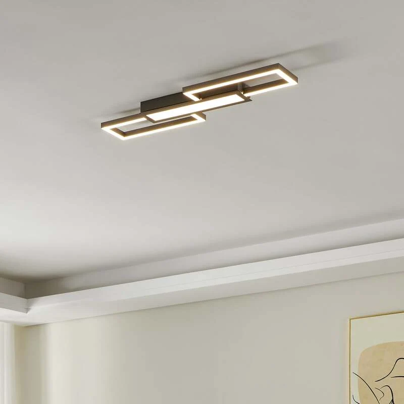 B-Ware Eglo Deckenleuchte Lampe LED Monirote Fernbedienung Nickel Aluminium 78 cm