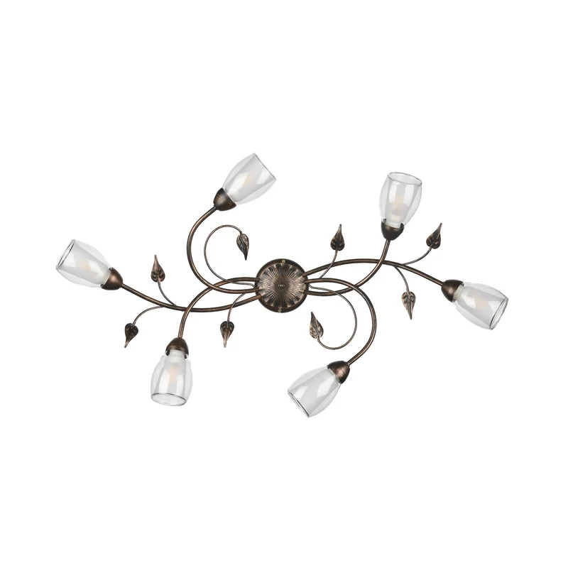 B-Ware Deckenleuchte Lampe Liliana Metall Schwarz Gold Glas Deckenlampe Leuchte LED