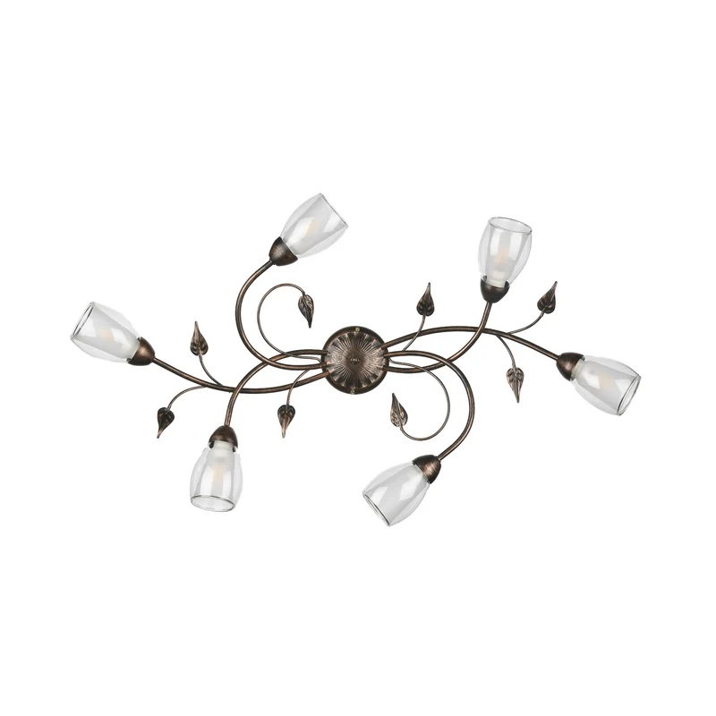 B-Ware Deckenleuchte Lampe Liliana Metall Schwarz Gold Glas Deckenlampe Leuchte LED