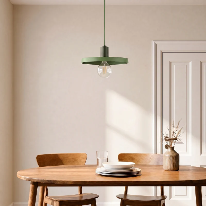 B-Ware Sila Pendelleuchte Hängelampe grün Metall Kunststoff Wohnzimmer Esszimmer Modern