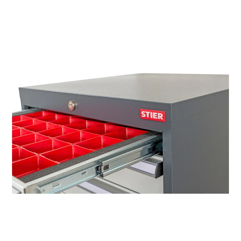 B-Ware STIER Schubladeneinteilung Einsatz Kleinteilekasten Rot Kunststoff 800x450 mm