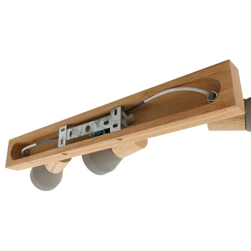 B-Ware Lindby Deckenlampe Filiz LED Strahler 3-flg dimmbar Beton Holz hellgrau 47cm
