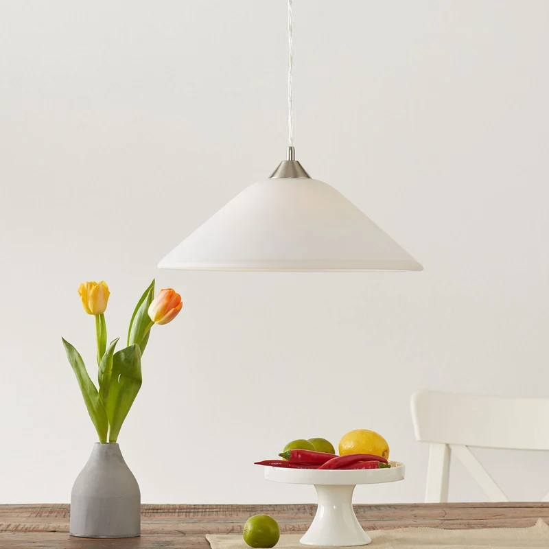 B-Ware Orion Hängeleuchte LOISA LED Pendelleuchte Lampe dimmbar nickel alabaster 17cm