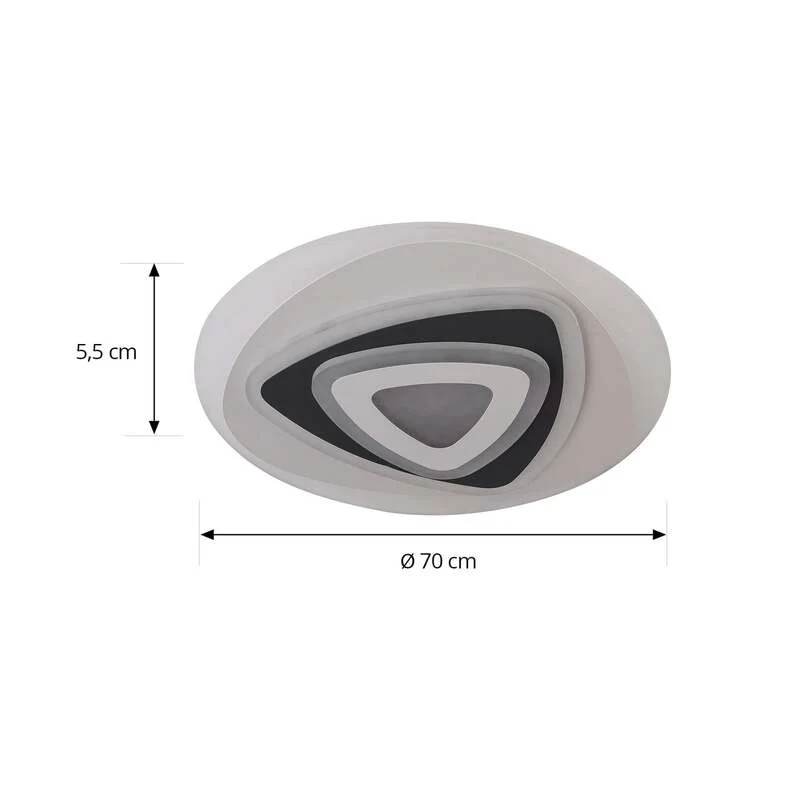 B-Ware Lindby Deckenleuchte Rebeka LED Lampe dimmbar CCT Fernbedienung Ø70cm schwarz