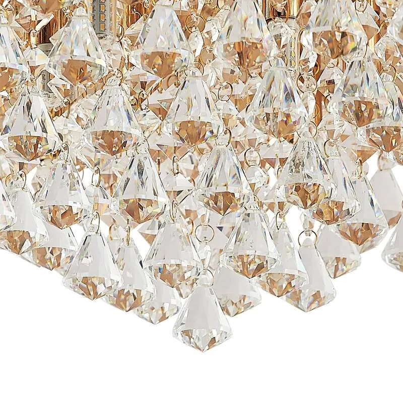 B-Ware Lindby Deckenleuchte Kristallleuchte Rimedia LED Lampe dimmbar gold Ø55cm