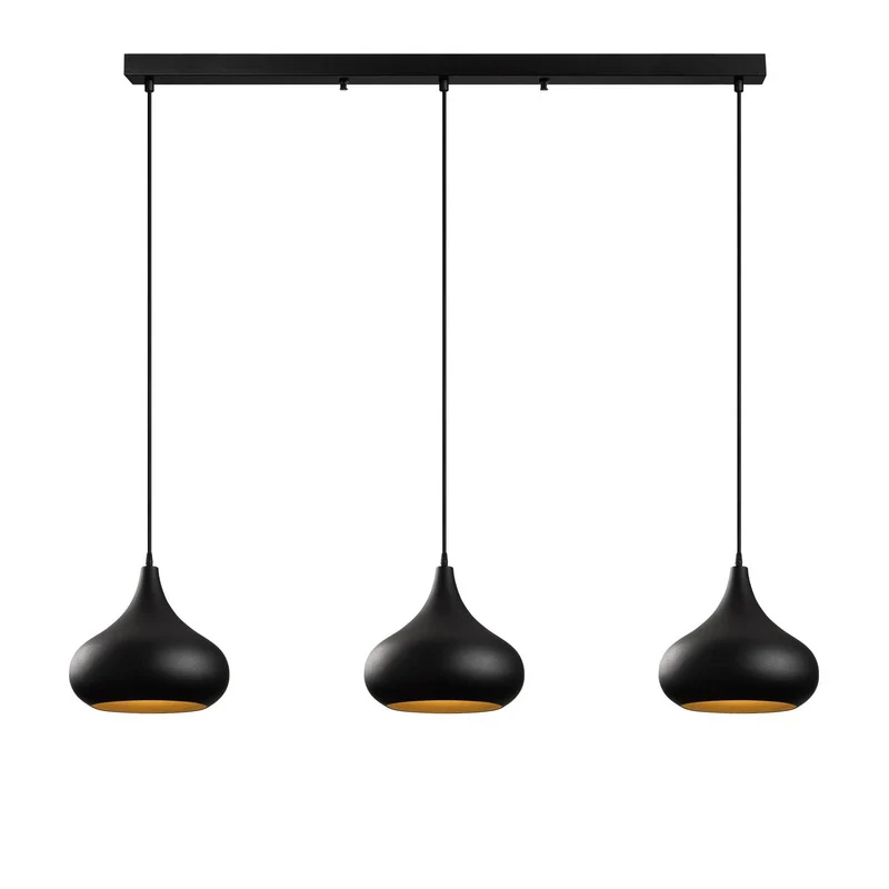 B-Ware Opviq Hängeleuchte Pendelleuchte Muba schwarz Metall Länge 120 cm616