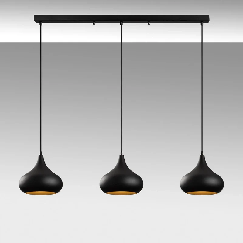 B-Ware Opviq Hängeleuchte Pendelleuchte Muba schwarz Metall Länge 120 cm616