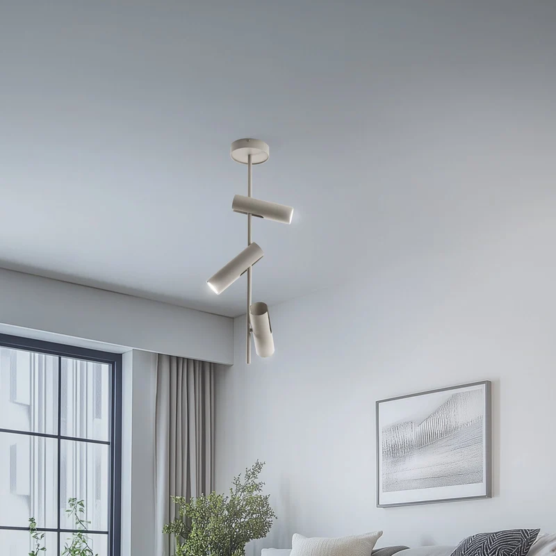 B-Ware SIGMA Deckenspot Leda 3 Strahler Lampe taupe Stahl GU10 3-flammig Höhe 76 cm 104